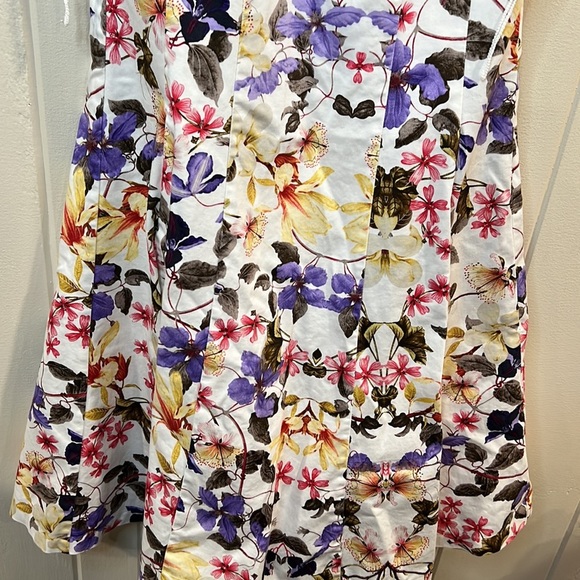 Ronnie Nicole  flowered pleated dress w ruffle - Picture 4 of 9